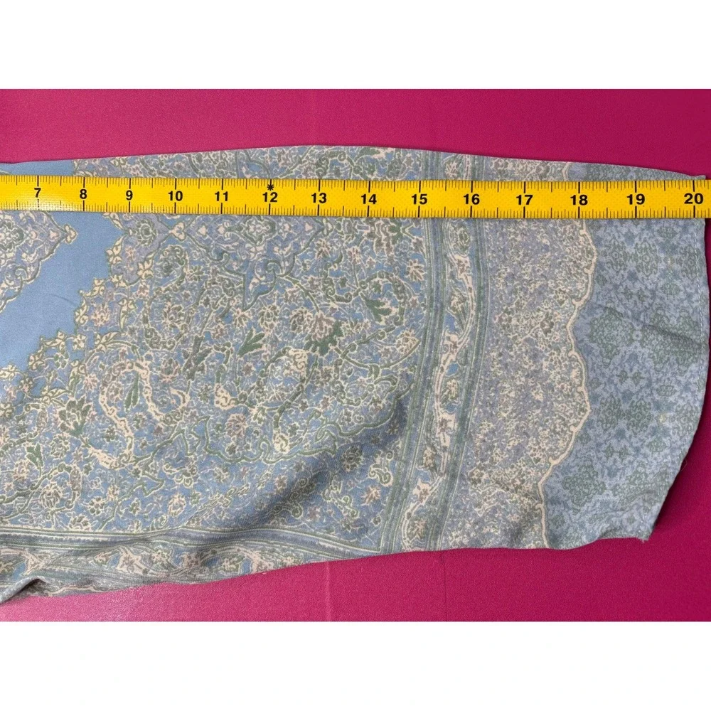 ROSE + OLIVE Blue Paisley Scarf Print Peasant Tunic Blouse 3X Boho-Chic Flowy
